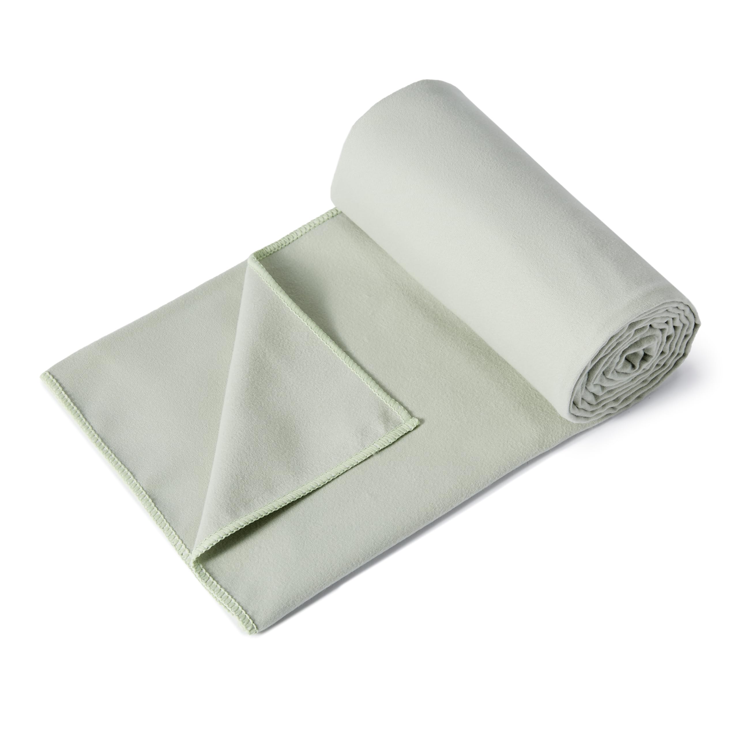 Amazon Basics Camping and Hiking Towel, Microfiber Towel, 72 L x 24 W, Fog Green