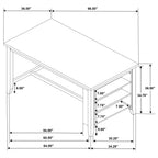 Coaster Home Furnishings Elliston Rectangular Counter Height Dining Table with Storage Shelves Dark Grey