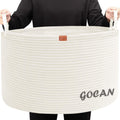 GOCAN Extra Large Storage Laundry Basket 22 X 22X 14 Cotton Rope Woven Basket for Blanket Basket with Handles for Living Room