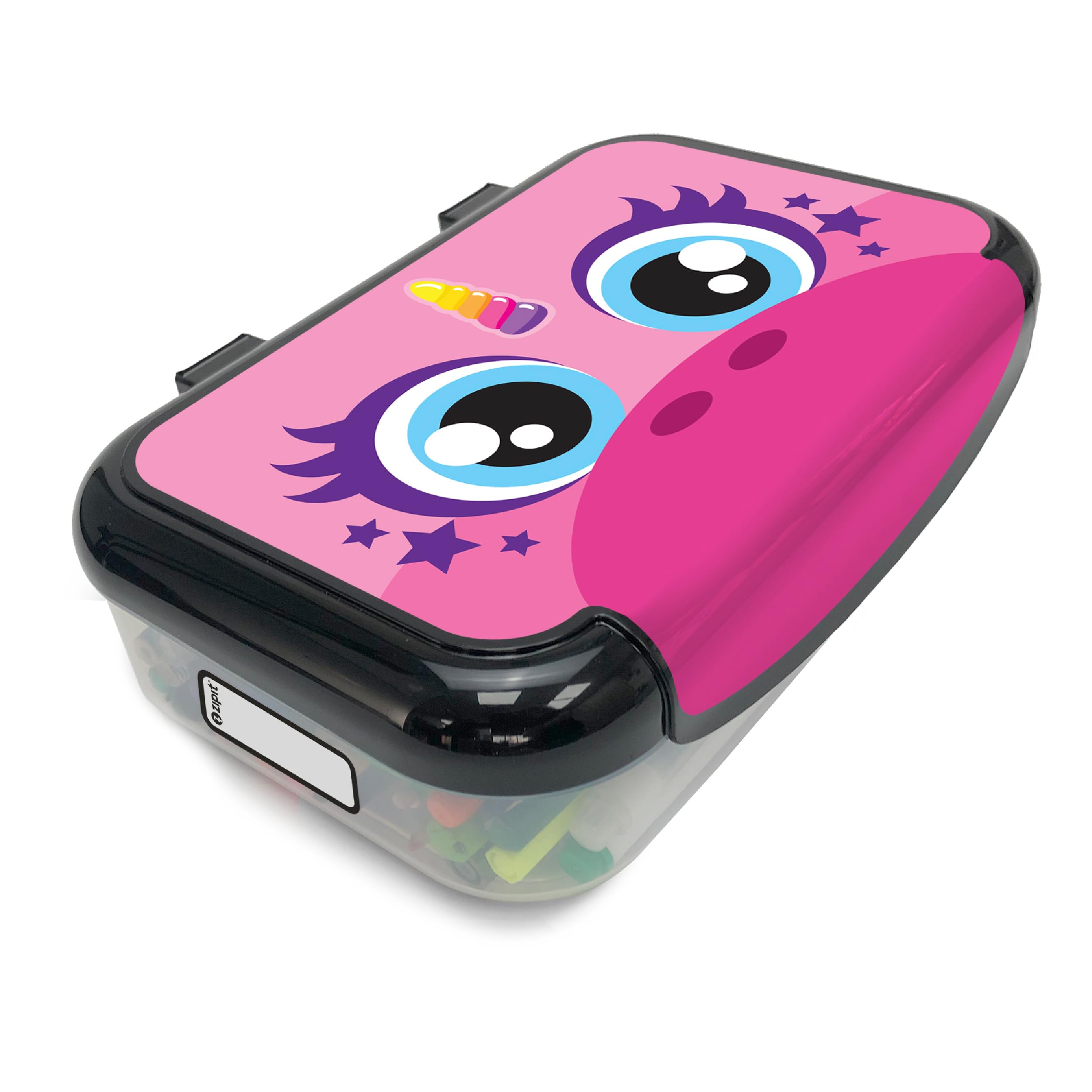 Zipit Large Recycled Plastic Pencil Box For Girls | Large Capacity Pencil Case | Pencil Holder For Kids (Pink Unicorn)