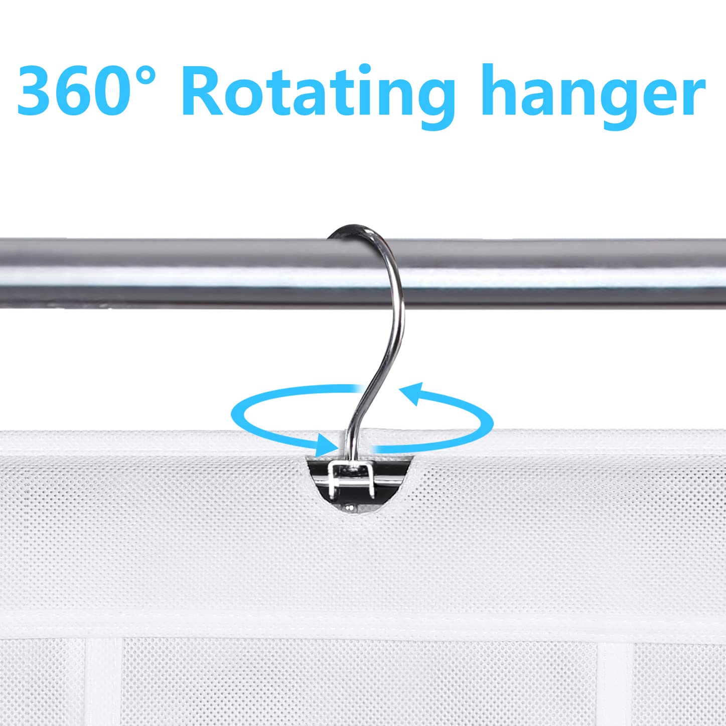 Misslo 30 Pockets Dual Sided Hanging Baby Shoe Organizer For Closet With Rotating Hanger Hanging Shoe Shelves, White