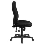 Flash Furniture Hughes High Back Black Fabric Multifunction Swivel Ergonomic Task Office Chair