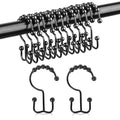 Shigat Shower Curtain Hooks for Curtain Rod, Shower Curtain Rings, RustProof Metal Double Glide Shower Curtain Hooks for Bathro