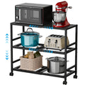 Expandable Metal Storage Shelves Rack with Wheels,3Tier Heavy Duty Shelving
