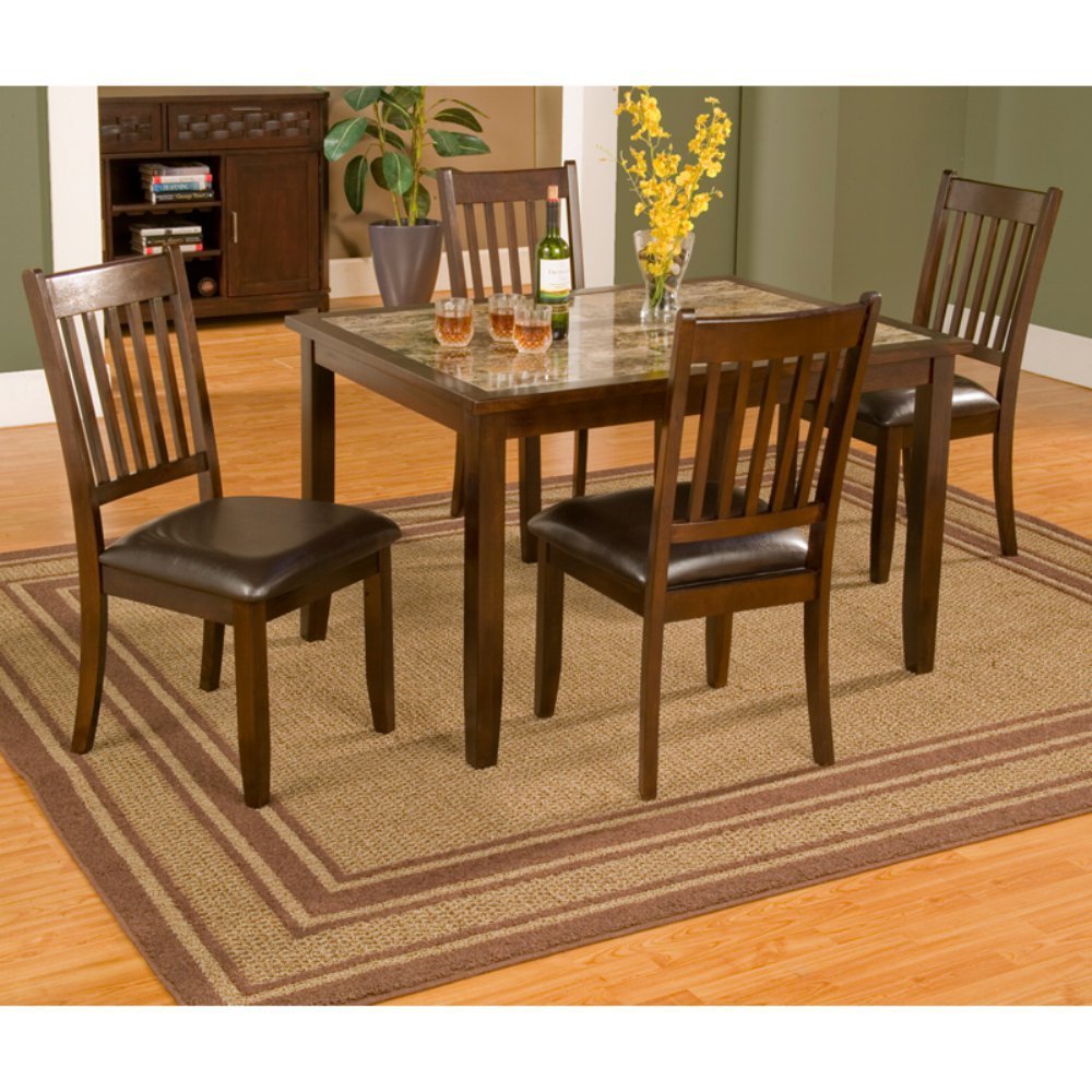 Alpine Furniture 5 Piece Capitola Faux Marble Dining Set