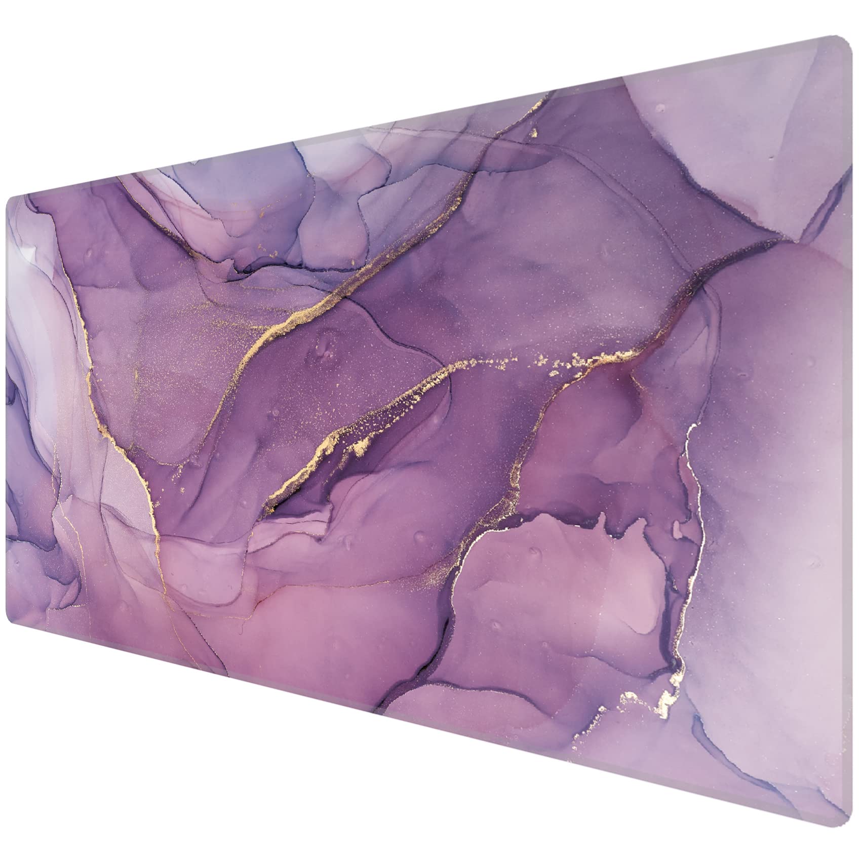 Large Gaming Mouse Pad Extended Mousepad Computer Keyboard Mouse Mat Desk Pad For Home Office Gaming Work (M-Purple Marble)