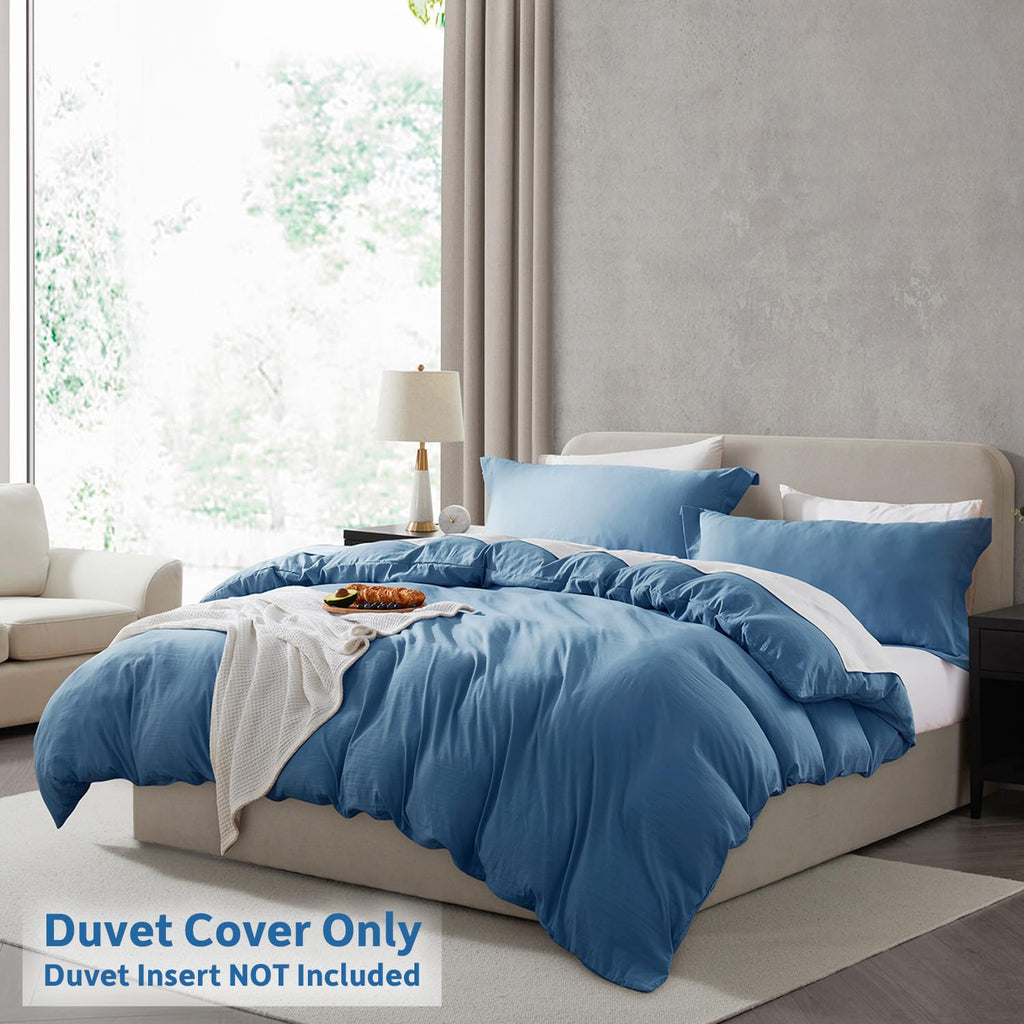 Nestl Blue Heaven Duvet Cover King Size - Soft Prewashed King Duvet Cover Set, 3 Piece, With Zipper Closure, 1 Duvet Cover 104X90 Inches And 2 Pillow Shams