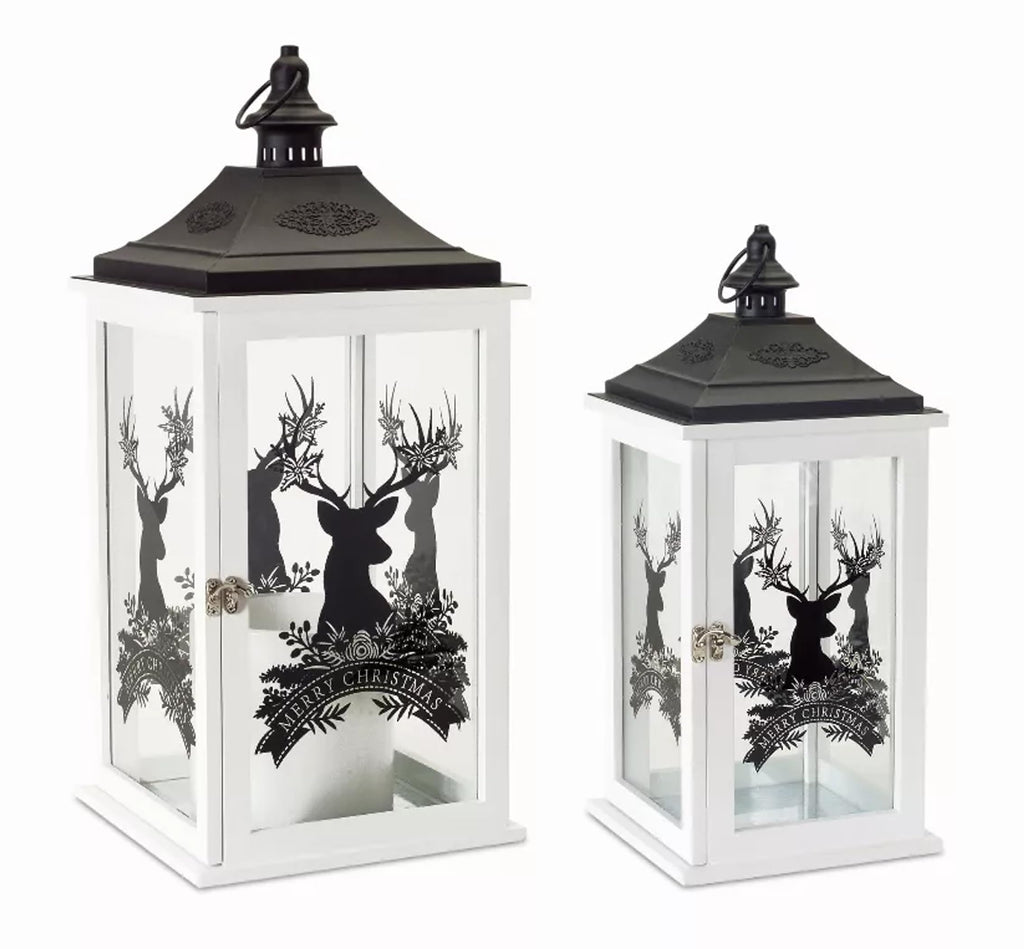 Merry Christmas Lantern (Set Of 2)