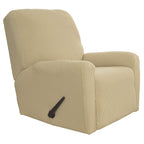 Easy-Going Recliner Stretch Sofa Slipcover Sofa Cover 4-Pieces Furniture Protector Couch Soft With Elastic Bottom Spandex Jacquard Fabric Small Checks(Large,Beige)