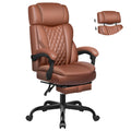 Executive Leather Office Chair, Big and Tall Office Chair with Footrest Home Office Desk Chairs, Ergonomic Computer Desk Chair w