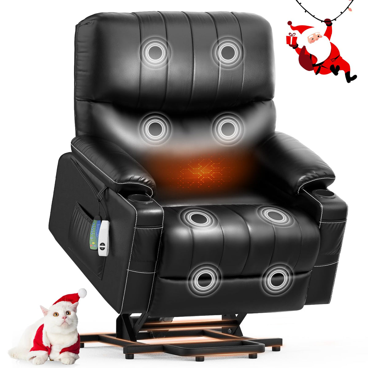 Yonisee Lift Chairs Recliner For Elderly, Super Oversized With Massage And Heat, Overstuffed Wide Recliners, Recliner Chairs For