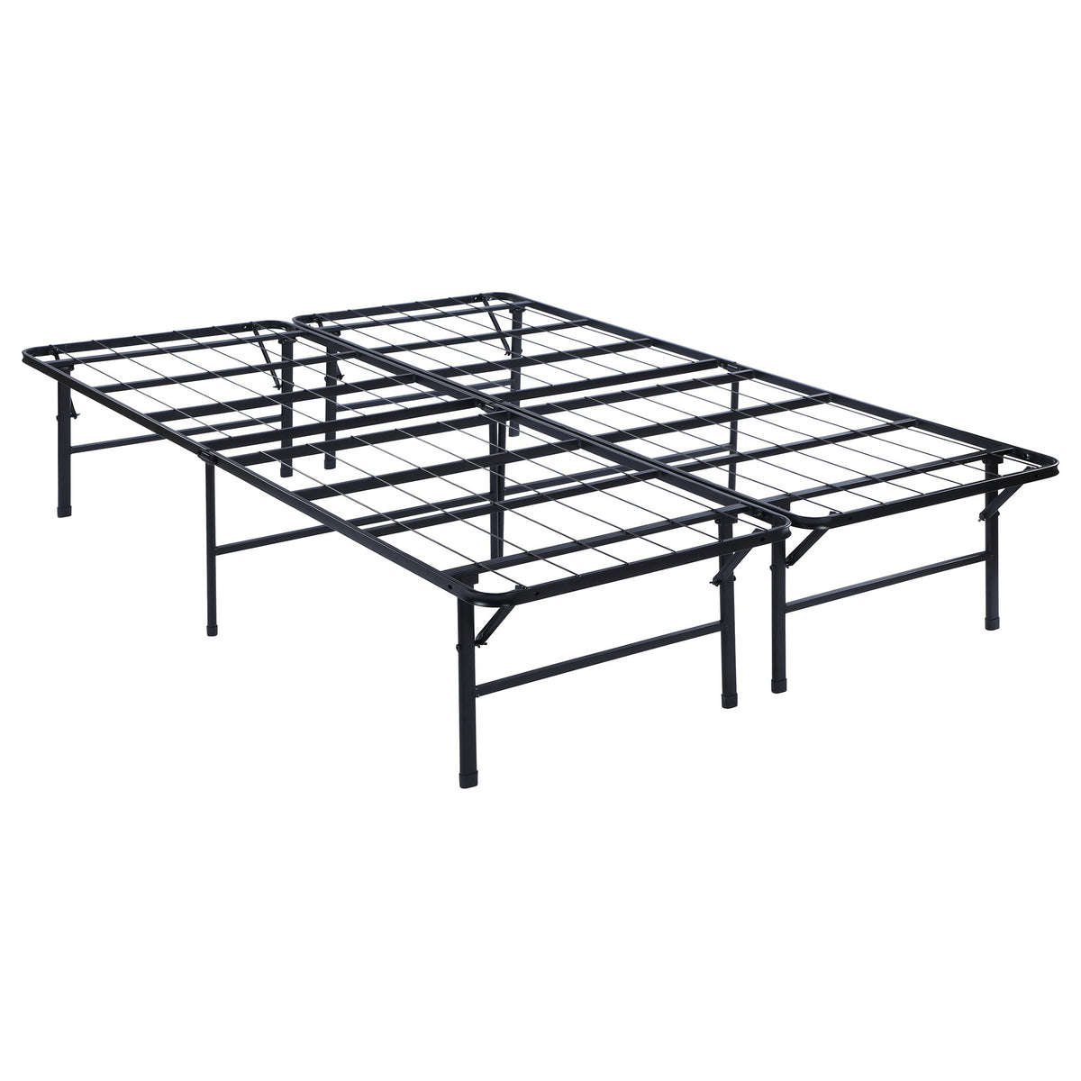 Coaster Home Furnishings Mabel 14 Inch High California King Size Heavy Duty Sturdy Steel Foldable Metal Bed Frame Mattress Support Black 305957KW