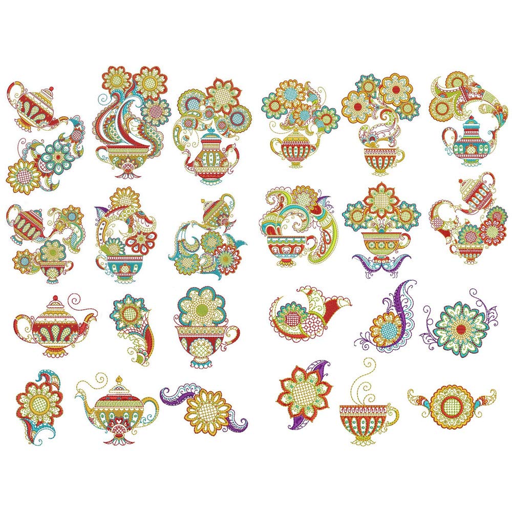 Seasonstorm Vintage Teapot Kawaii Aesthetic Pastel Art Agenda Journal Planner Stationery Stickers