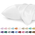 Bedsure Satin Pillowcase For Hair And Skin Queen - Ivory Silky Pillowcase 2 Pack 20X30 Inches - With Envelope Closure, Similar T