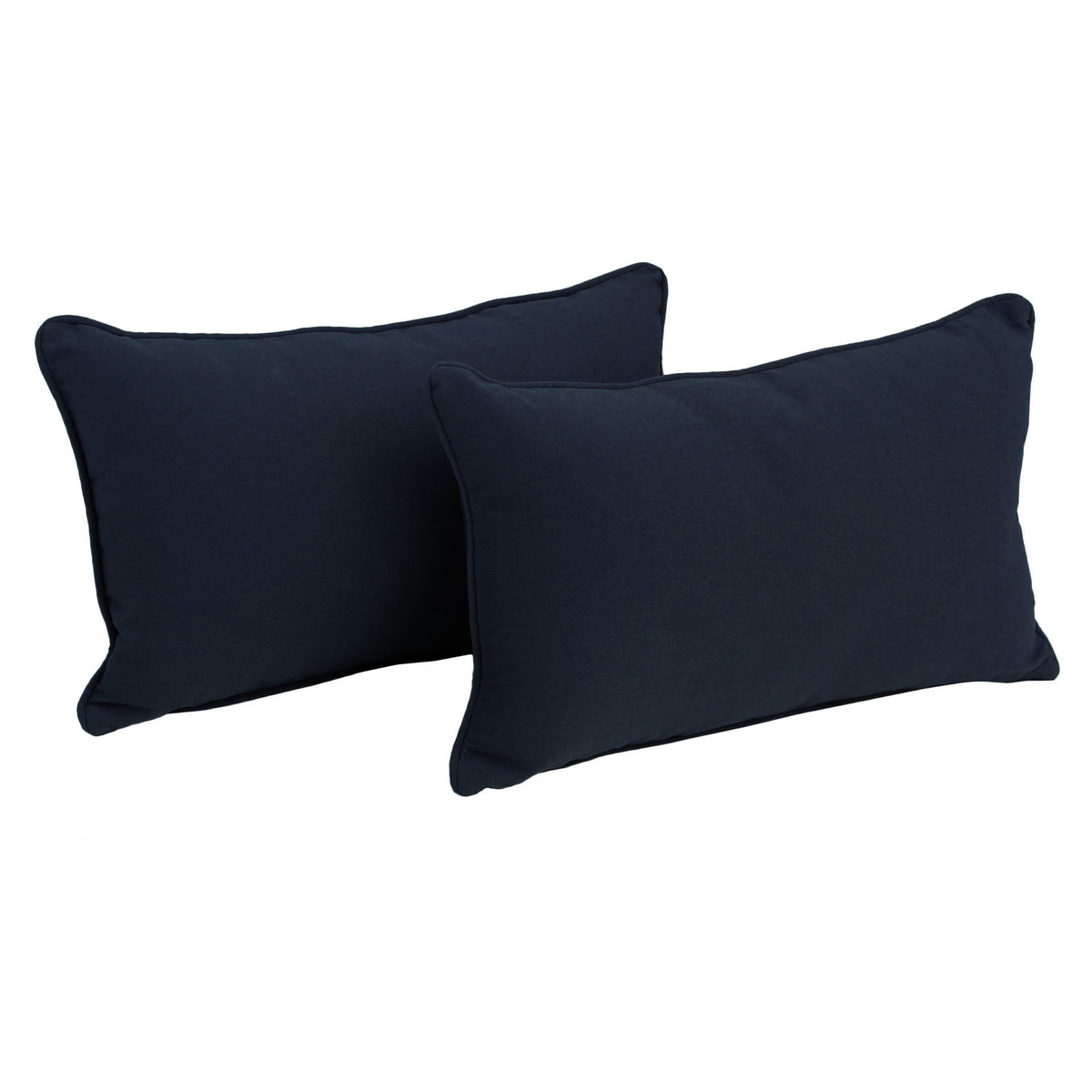 Blazing Needles Corded Twill Throw Pillows (Set of 2), 20&quot; x 12&quot;, Navy