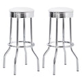 Coaster Home Furnishings Theodore Upholstered Top Bar Stools White And Chrome (Set Of 2)
