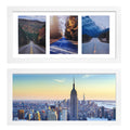 Egofine 8x16 Collage Picture Frame Set of 2, Display Multiple Three 5 x 7 Pictures with Mat or 8x16 Without Mat - Made of Solid 