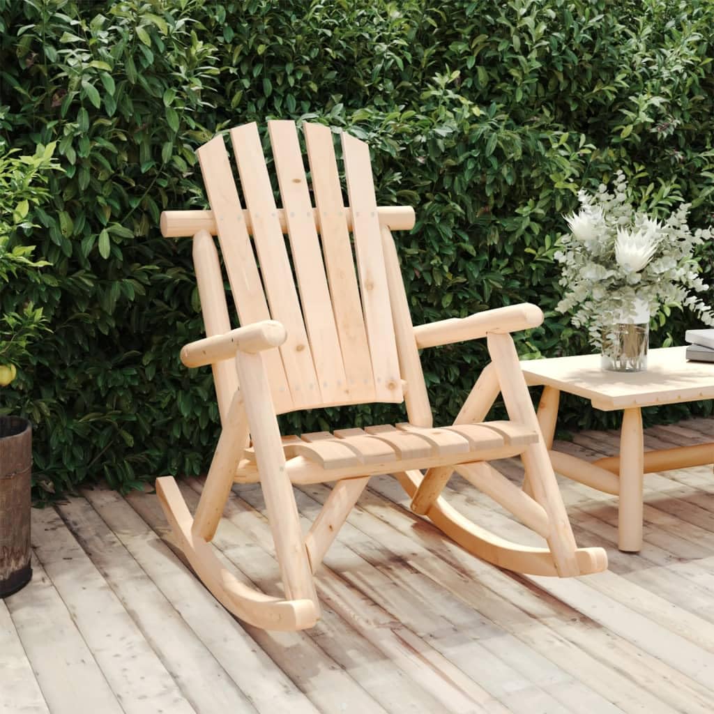 vidaXL Patio Rocking Chair 27.2&quot;x37.8&quot;x39.8&quot; - Solid Spruce Wood Construction,Comfortable Seating, Gentle Rocking Design, Easy Assembly, Ideal for Outdoor Use