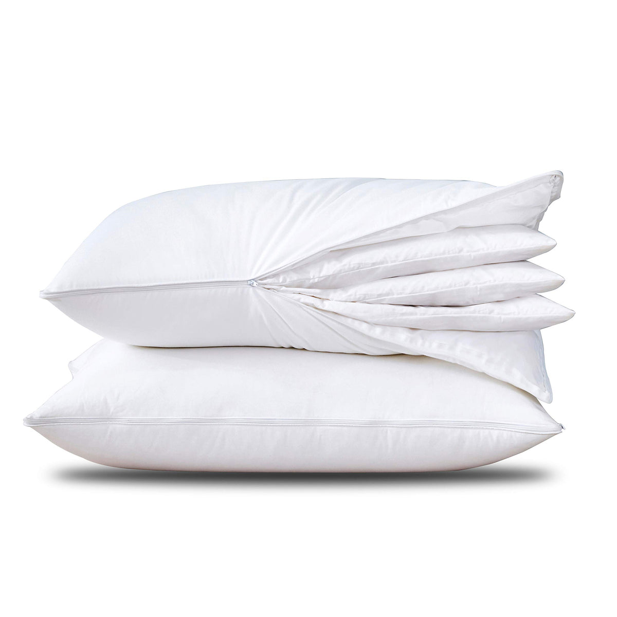 Three Geese Adjustable Layer Goose Feather Pillow,Assemblable Bed Pillow,100% Soft Cotton Cover,Good For Side And Back Stomach S