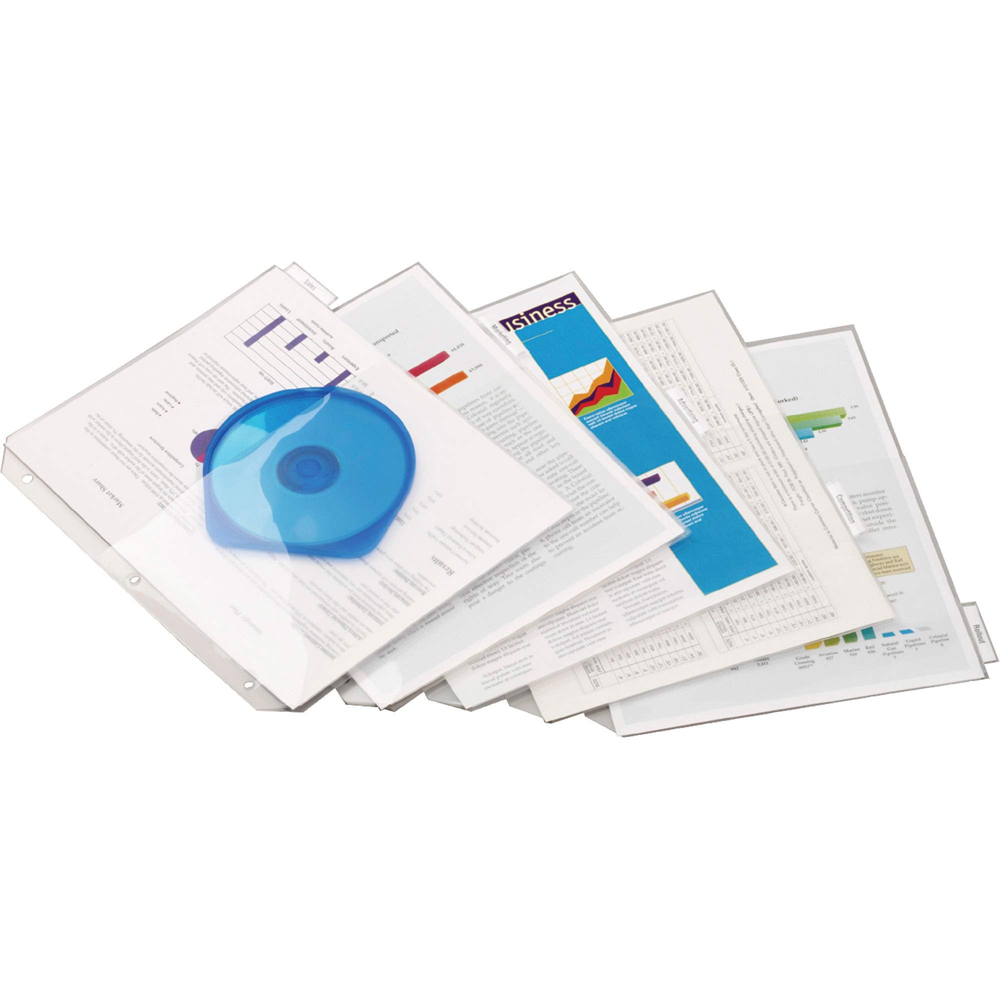 Tops Cardinal Plastic Binder Dividers, 5-Tab, Double-Pocket, Insertable Clear Tabs, Letter Size, 1 Set (84010Cb)