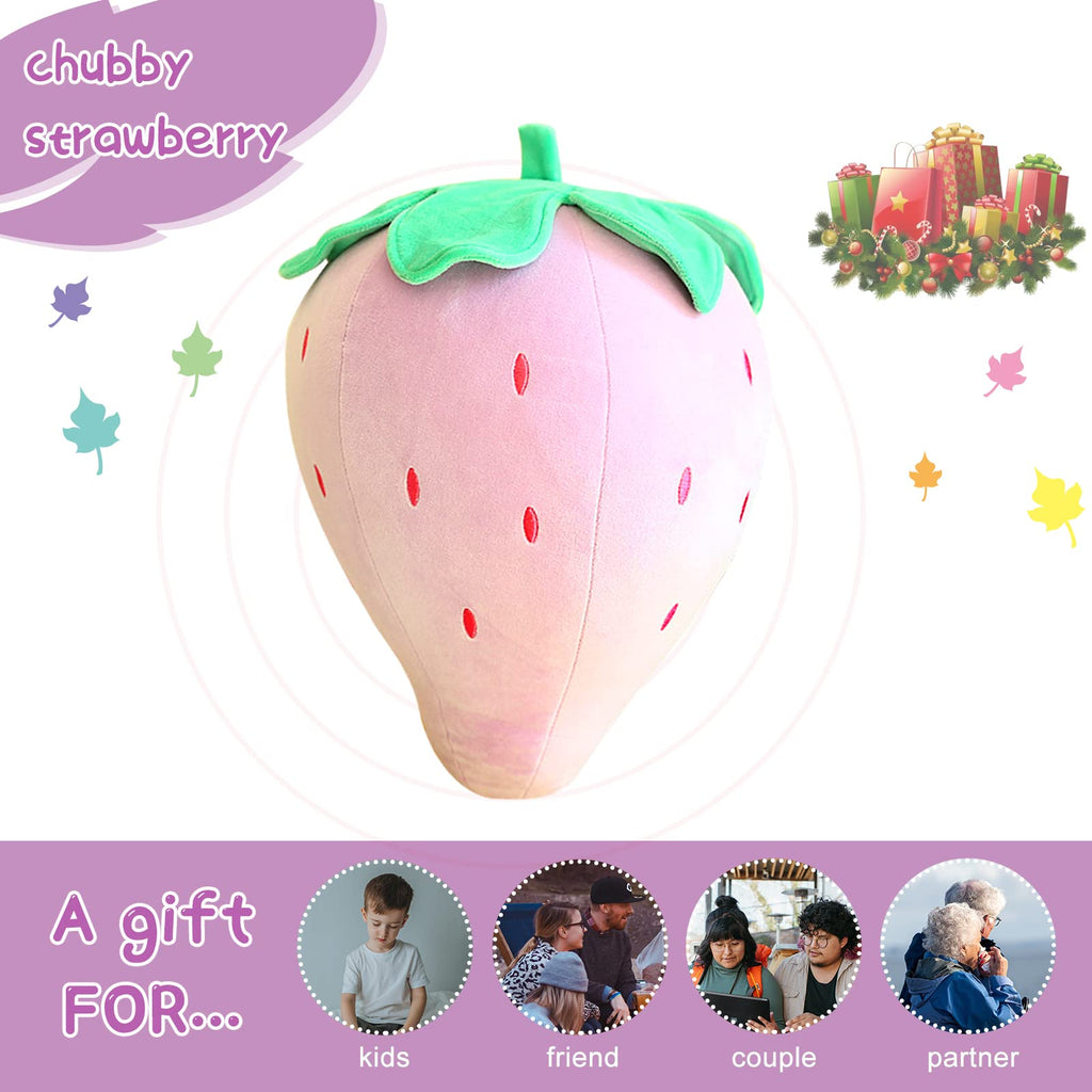 Cute Fruit Kids Pillow Stuffed Strawberry Plush Pillows Super Soft Girls Pillows Cushion Seat For Kids Toys (Purple,13.7'/35Cm)