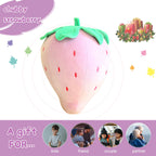 Cute Fruit Kids Pillow Stuffed Strawberry Plush Pillows Super Soft Girls Pillows Cushion Seat For Kids Toys (Purple,13.7'/35Cm)