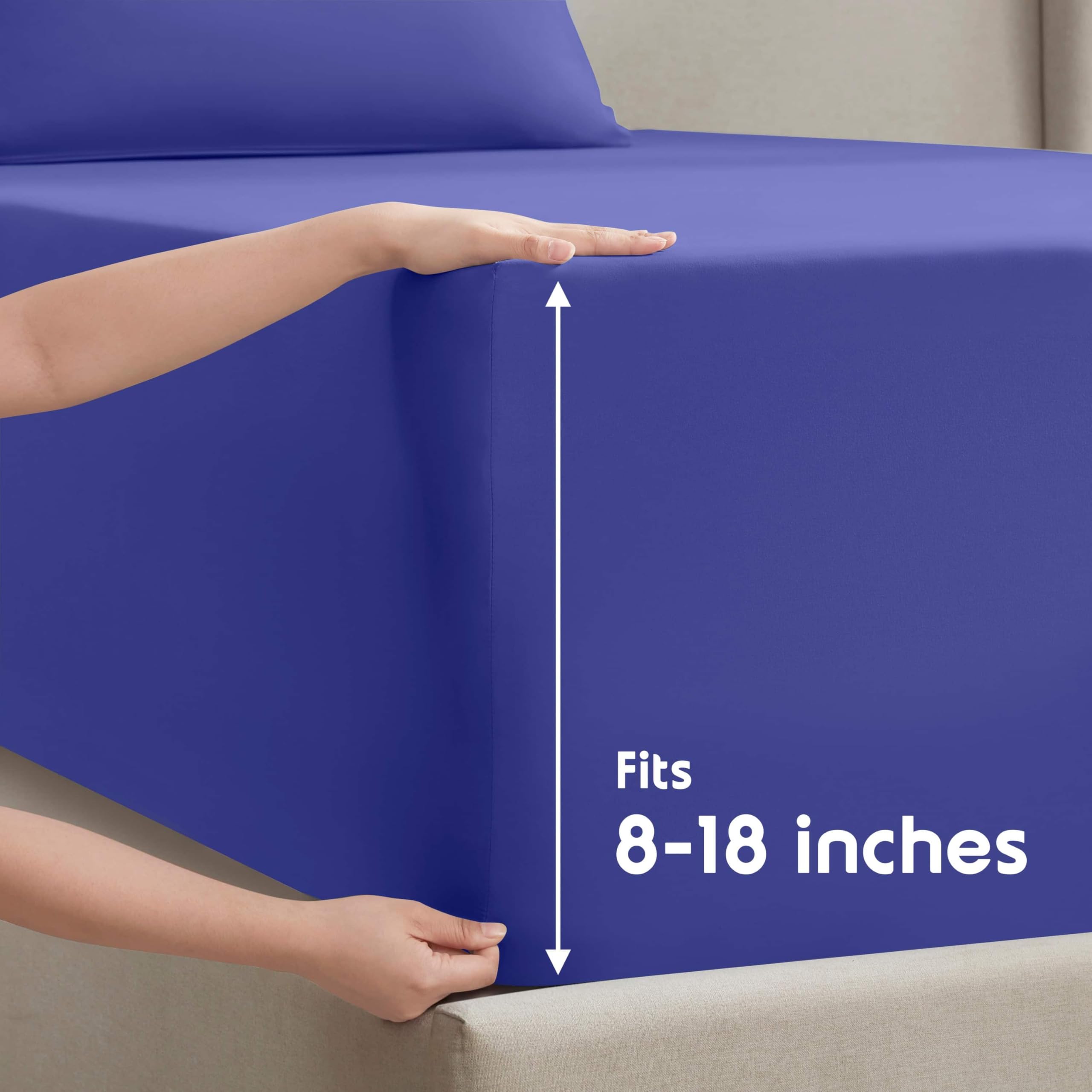 Nestl Twin Sheets Set - 3 Piece Twin Bed Sheets, Deep Pocket, Hotel Luxury, Extra Soft, Breathable And Cooling, Royal Blue Sheets For Twin Size Mattresses