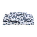 Eddie Bauer - King Sheet Set, Premium Cotton Percale Bedding Set, Floral Home Decor, Oeko-Tex Certified (Woodblock Floral Blue, King)