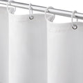Extra Long Shower Curtain White Linen Shower Curtain for Bathroom Natural Cotton Cloth Fabric 78 Inch Shower Curtain with 12 Dur