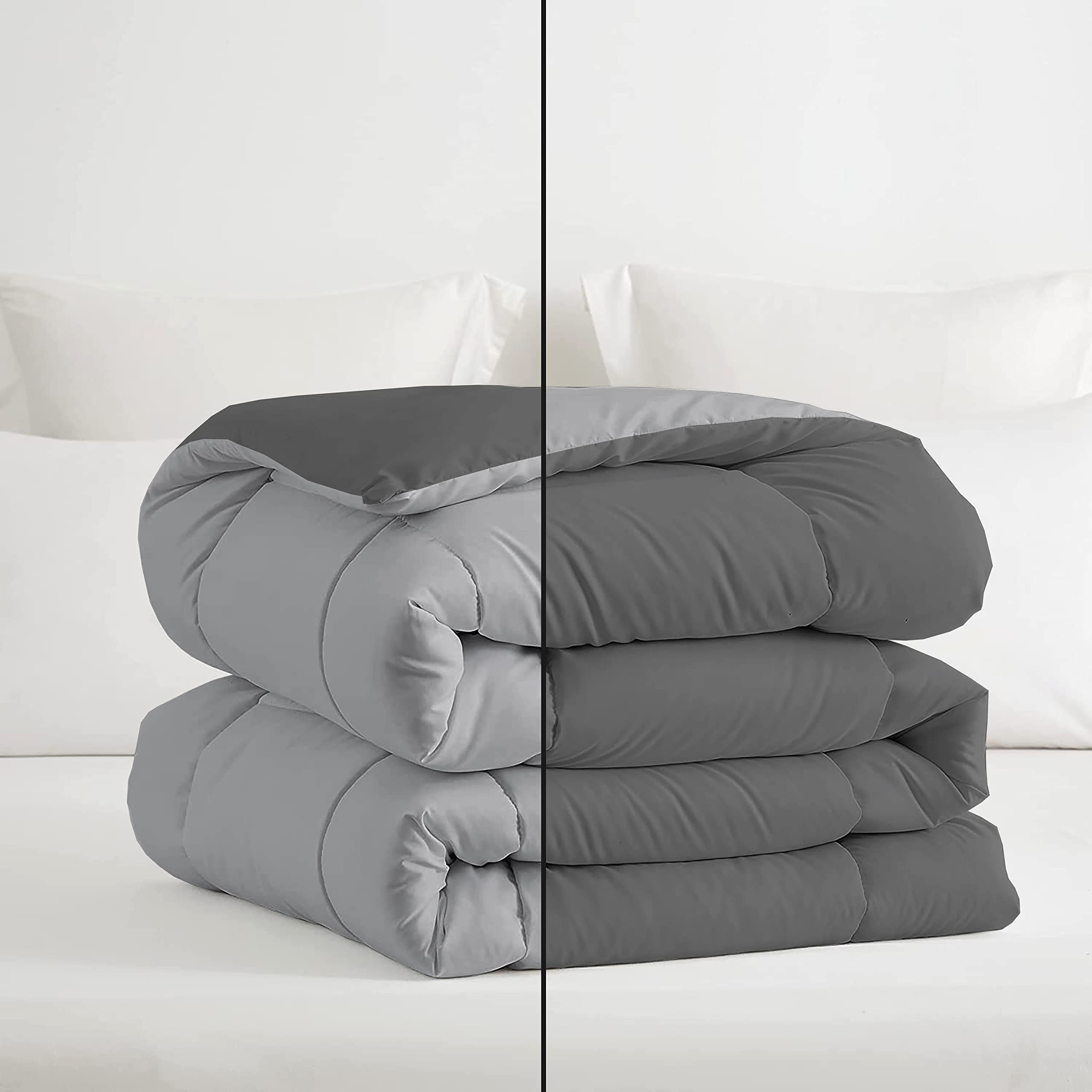 Blue Night Bedding 550 Gsm Microfiber Reversible Comforter Double Bed Blanket/Rajai/Quilt/Dohar (90 X 100) Restful Sleep Box S