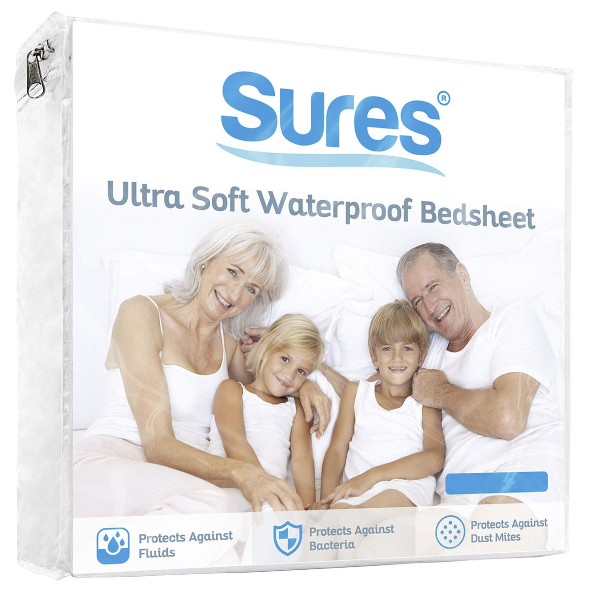 Sures Waterproof Mattress Protector - Full Size Bedsheet - Fitted Machine Washable Bed Sheet - Vinyl Free Bedwetting Cover Pad -