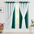 Hiasan Blackout Curtains with Sheer Overlay, Thermal Insulated Privacy Mix & Match Double Layer Window Curtains for Girls Bedroo