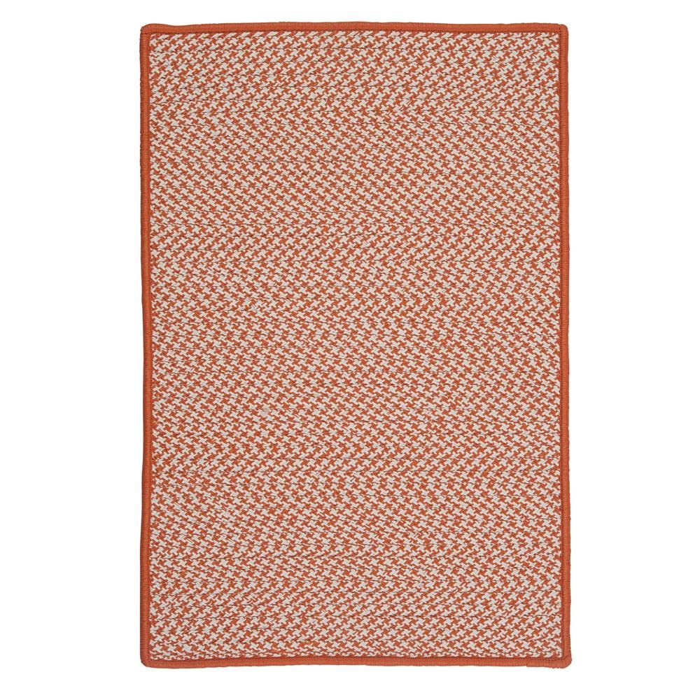 Outdoor Houndstooth Tweed Square Rug, 10-Feet, Orange