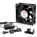 Wathai AC 110V 240V 120mm x 38mm Muffin Fan with Variable Speed Controller for Doorway, Room to Room, Wood Stove, Fireplace, Net