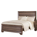 Benjara Transitional Style California King Bed with Plank Headboard, Brown