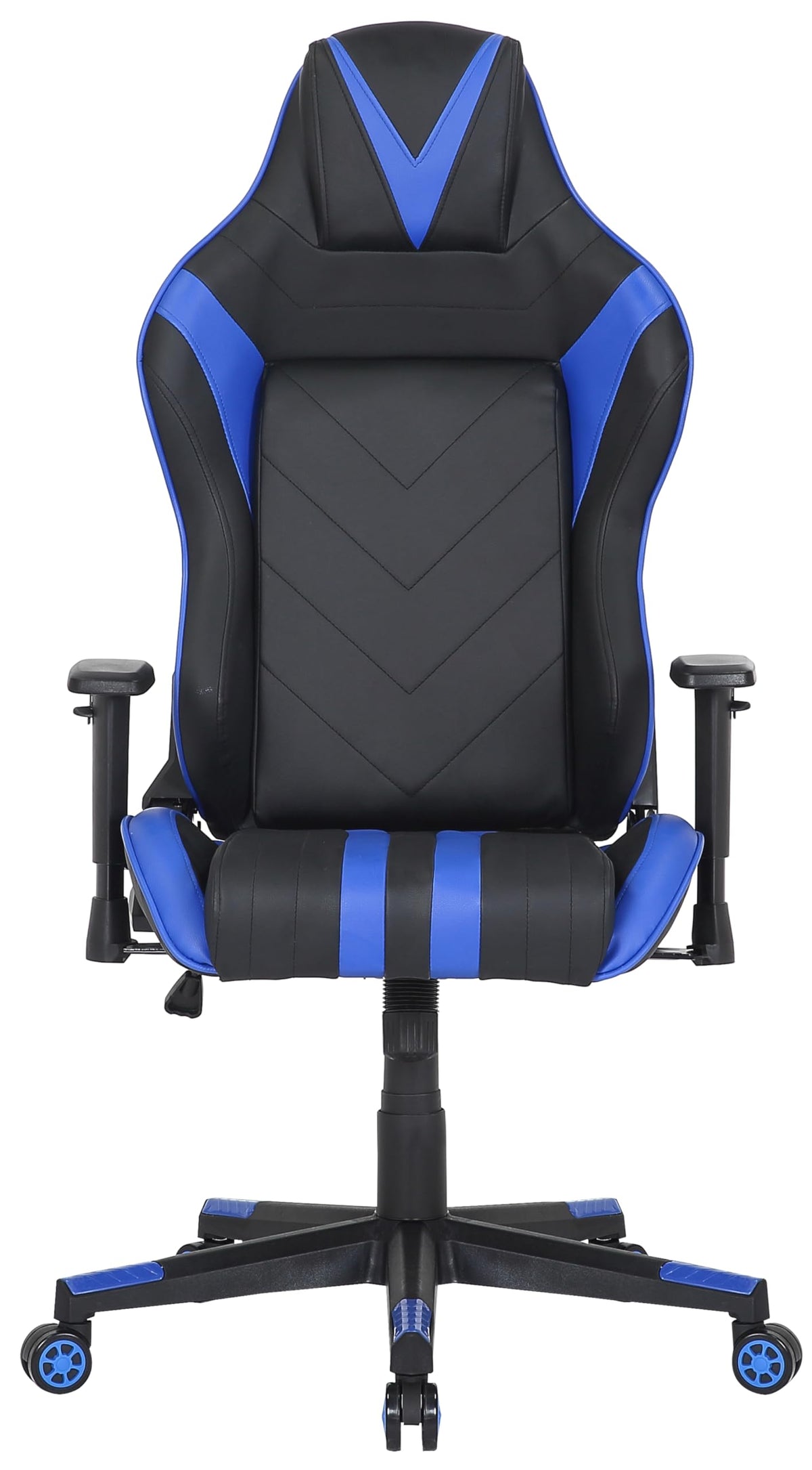 Commando Ergonomic Gaming Chair in Black and Blue with Adjustable Gas Lift Seating, Lumbar and Neck Support