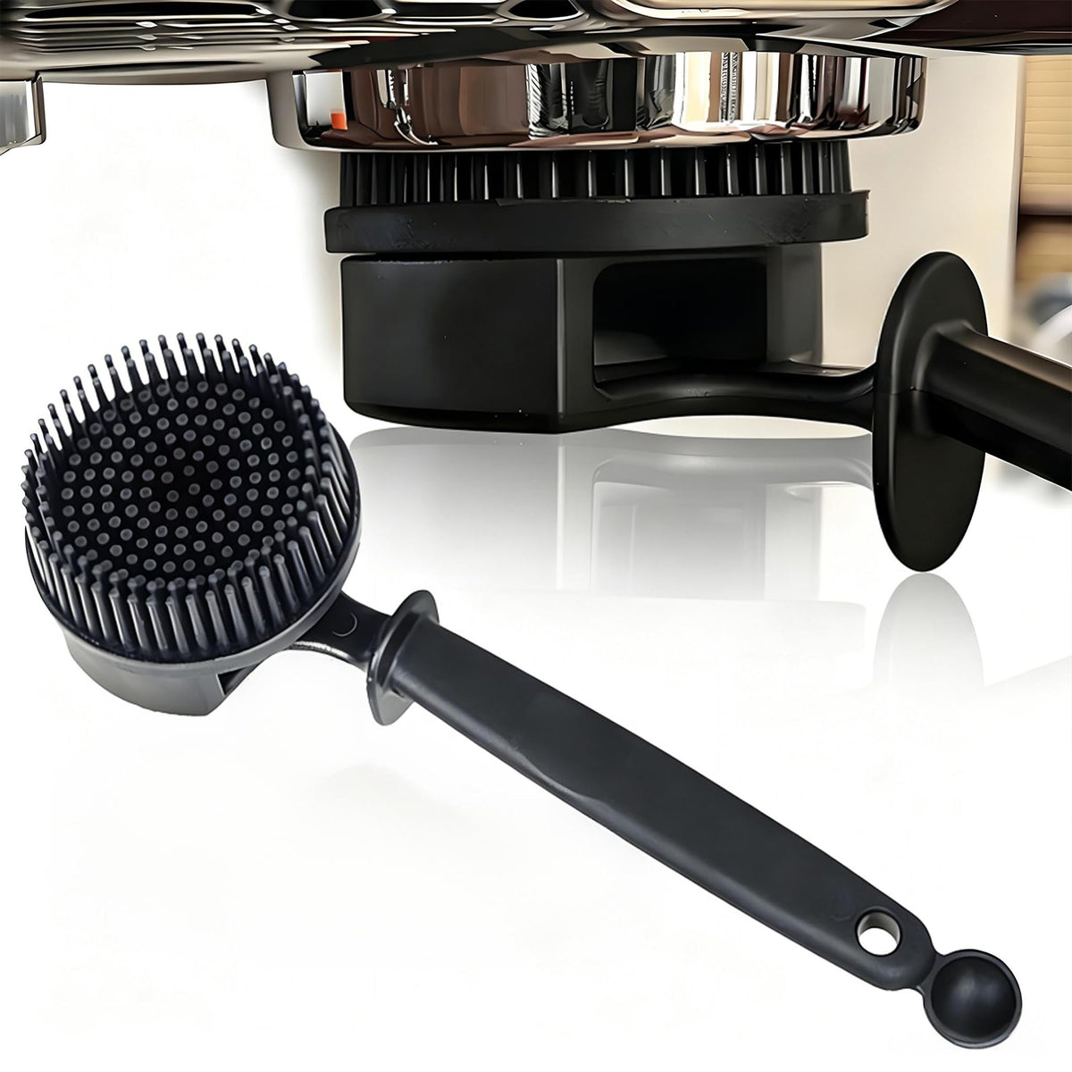 58mm Espresso Machine Group Head Brush, Detachable Silicone Cleaning Brush