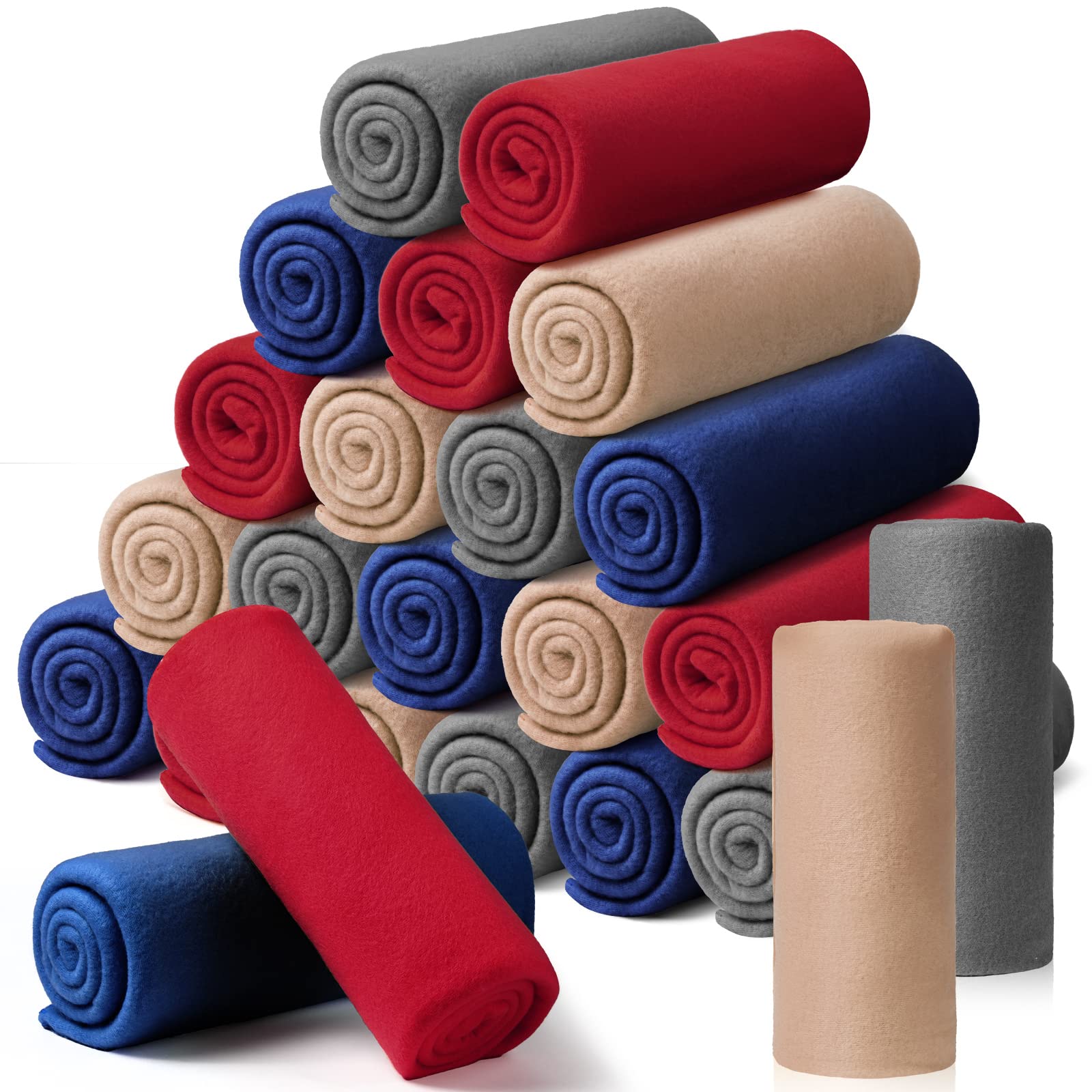 24 Packs Fleece Throw Blanket Soft Warm Lightweight Fleece Blanket Cozy Throw Bulk Blanket For Bed Couch Sofa Home Office Weddin