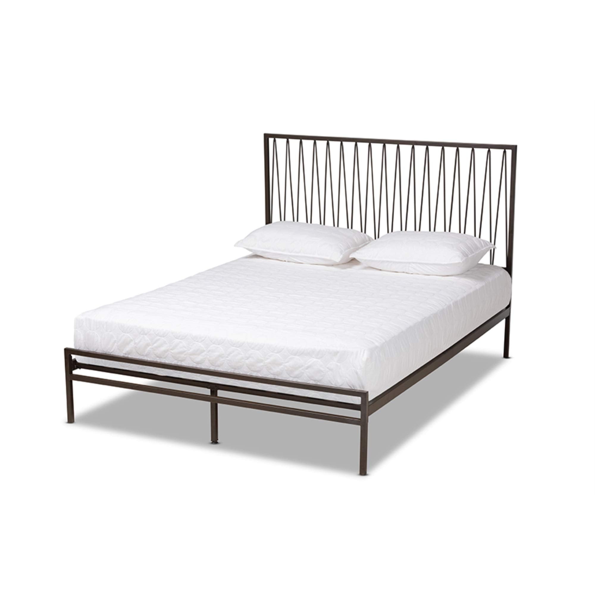 Baxton Studio Jeanette Modern and Contemporary Black Finished Metal Full Size Platform Bed