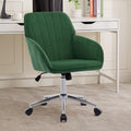 Yisheng Velvet Office Desk Chair With Silver Base, With Wheels,Modern Height Adjustable 360 Degree Swivel Upholstered Vanity Cha