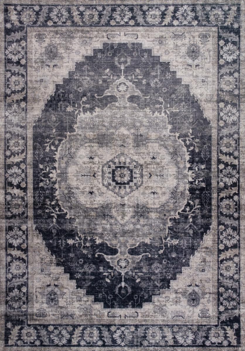 HomeRoots 530570 8 x 11 ft. Oriental Traditional Rectangle Area Rug Black & Gray