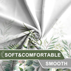 Awert Stall Shower Curtain Plants For Bathroom,Waterproof Quick-Drying Green Leaves Stall Size Shower Curtain Set With Hooks 36X