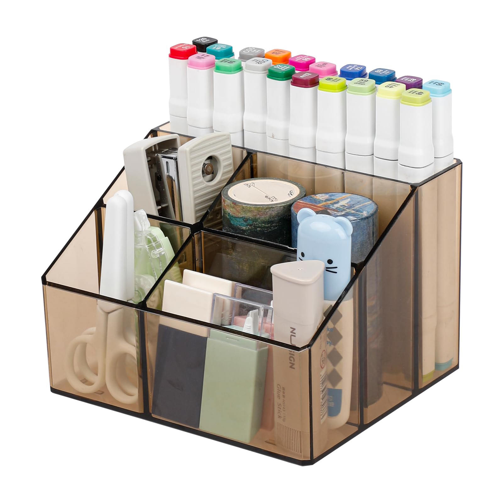 Yesesion Clear Pen Holder, Pen Organizer For Desk, Pencil Cup For Home Office, School Supplies, Art Stationery, Desktop Storage