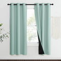Nicetown Aqua Blue 100% Blackout Curtain Set, Thermal Insulated & Energy Efficiency Window Draperies For Guest Room, Full Shadin