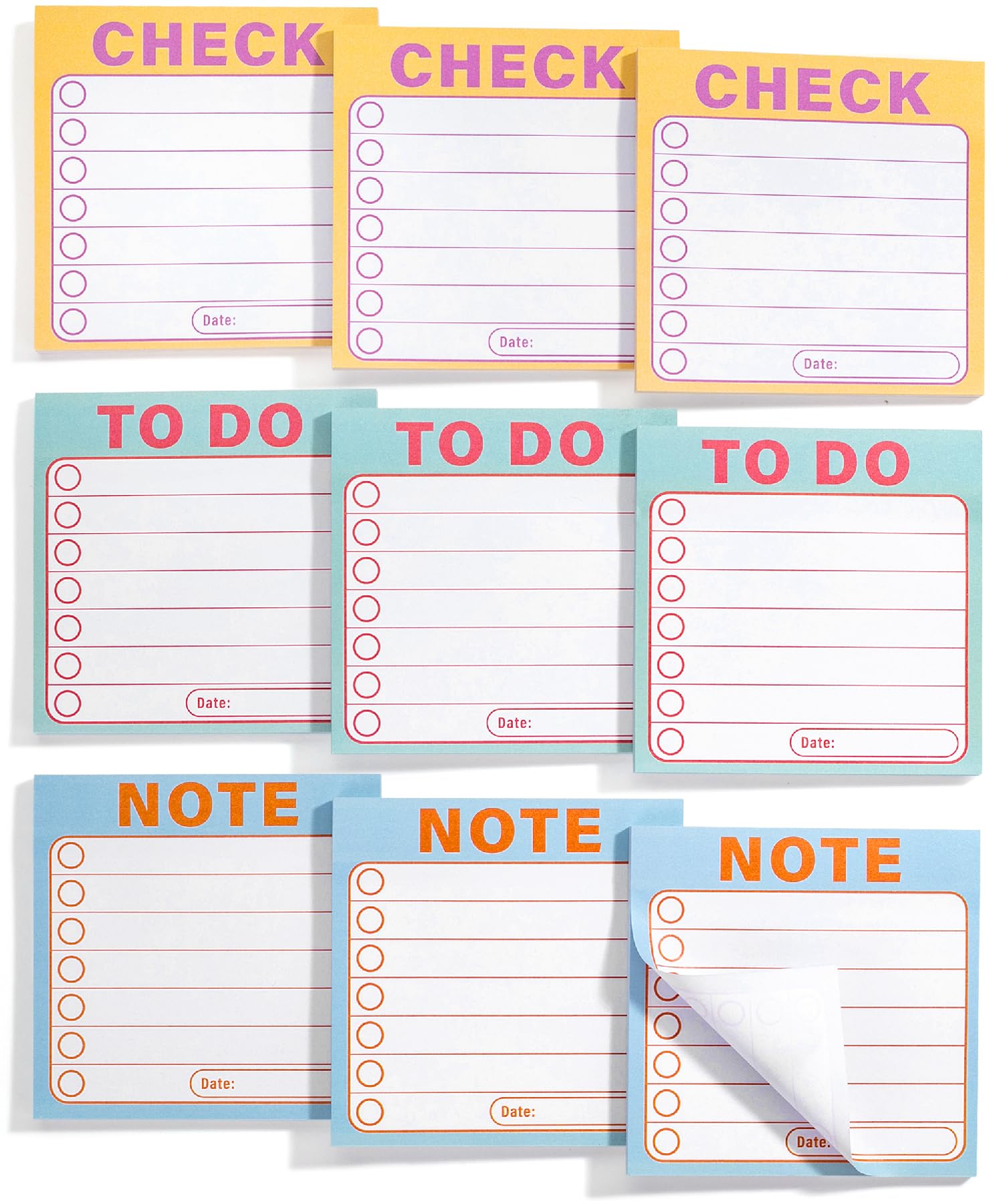 Mr. Pen- To Do List Sticky Notes, 3'X3', 9 Pads, 450 Sheets, Yellow, Green, Blue, To Do List Notepad, Lined Sticky Notes, To D
