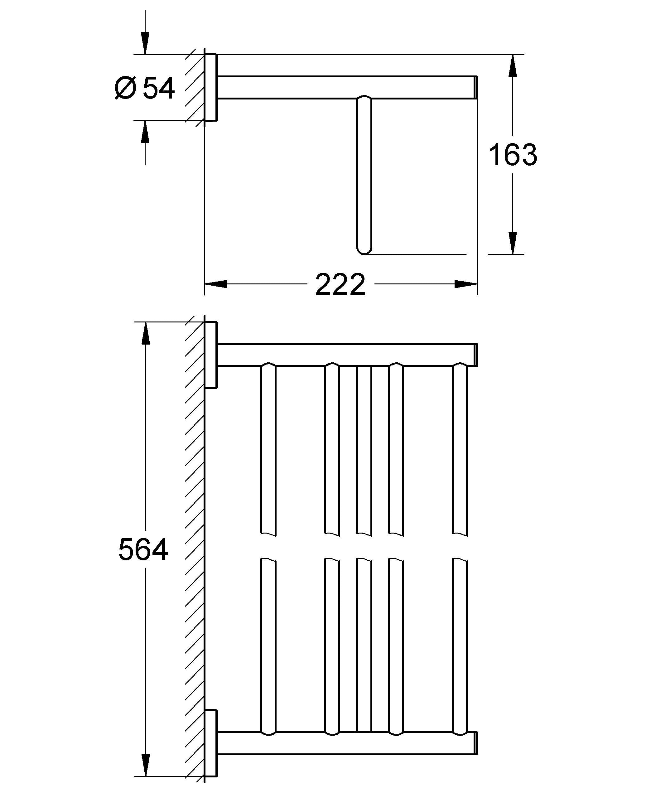 Grohe 40462001 Baucosmopolitan Multi-Towel Rack 510Mm, Polished Chrome