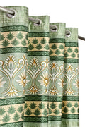 Rensum Polyester Eyelet 9Ft Curtain for Long Door Set of 2, Printed Design Print Curtain Drapes for Living Room Bedroom Kitchen