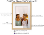 11X15 Natural Wood Frame With White Mat | 13X17 Frame Matted To 11X15 | Display Your Print Under Uv Acrylic Shatter Guard Front,