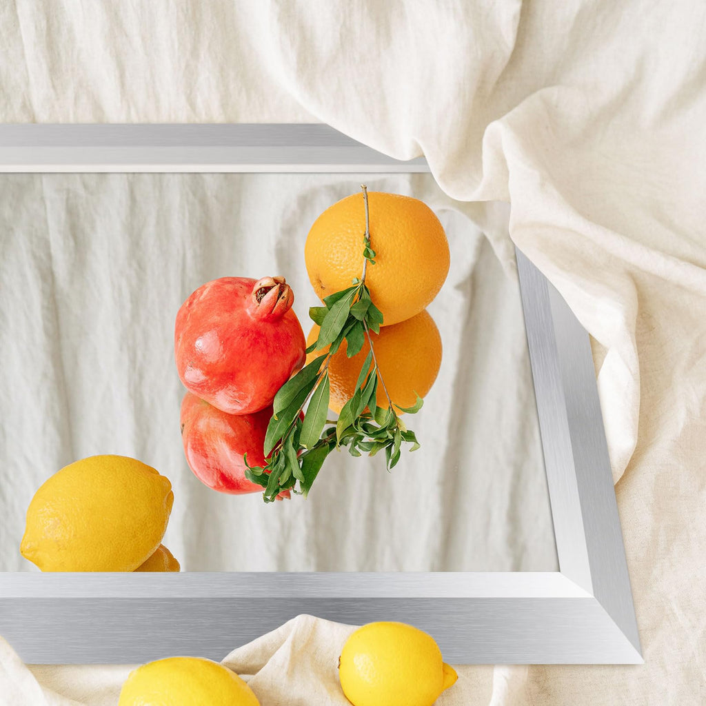 Amorho 24x30 Inch Silver Bathroom Mirror, Thick Metal Frame, Brushed Nickel, Rectangle Wall Mirror for Living Room, Bedroom, Entryway