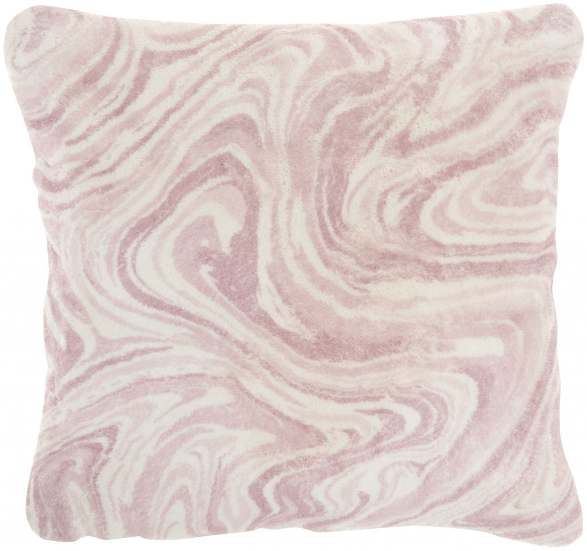 HomeRoots White Polyester Pink Marbled Patterned Throw Pillow